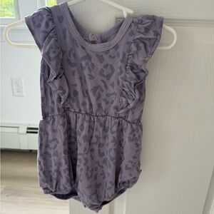 Kyte baby bubble romper  in taro leopard